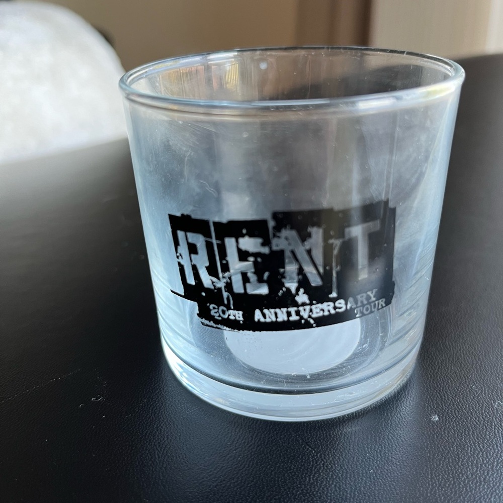 20% OFF BUNDLES! Original Rent candleholder. Glass with black Rent musical logo.
